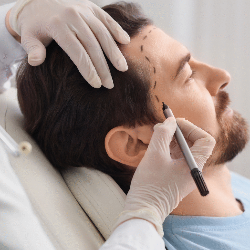 UK patient receiving FUE hair transplant at Clinic Phaselis in Antalya